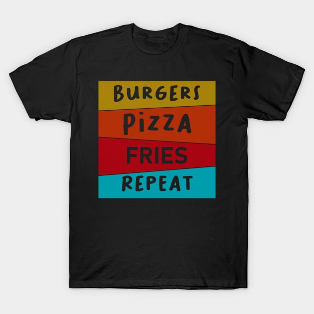 Burger Pizza Fries T-Shirt by Imutobi